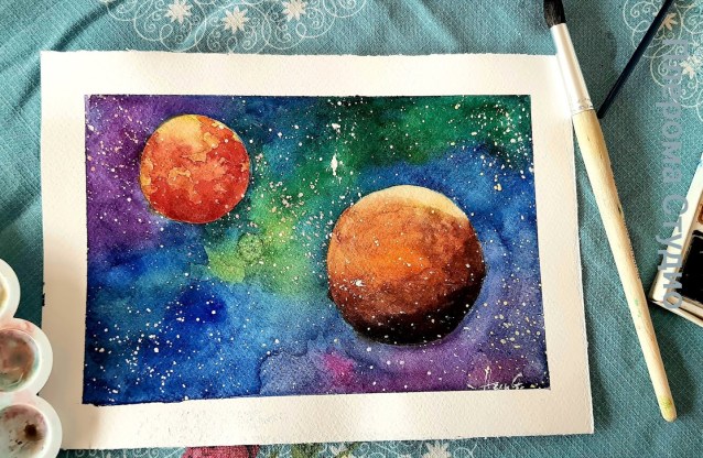 Марс, Венера, Акварели 23х14